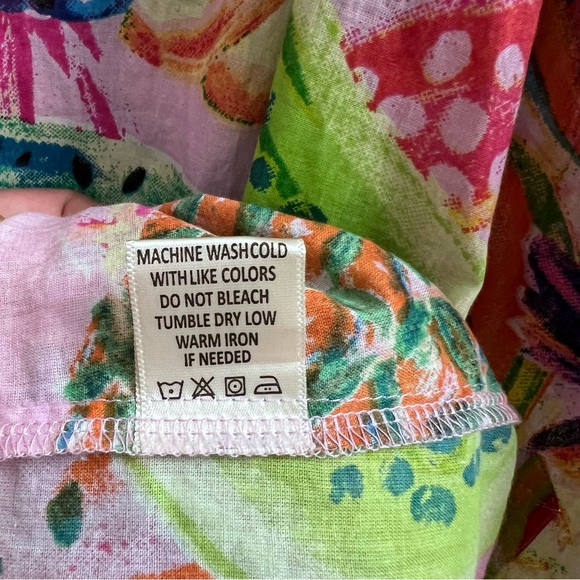 COPY - True Destinations Tropical Fruit Swim Cover Up Shirt/Dress Size Medium - Picture 10 of 11